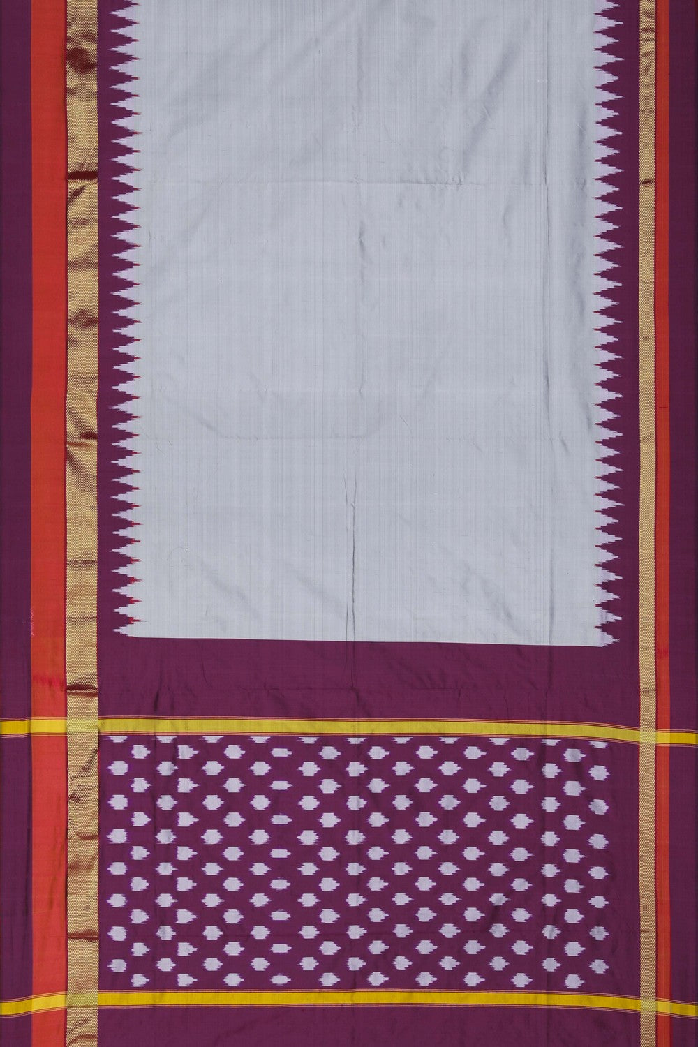 Image of Pochampally Ikat Silk Grey Saree
