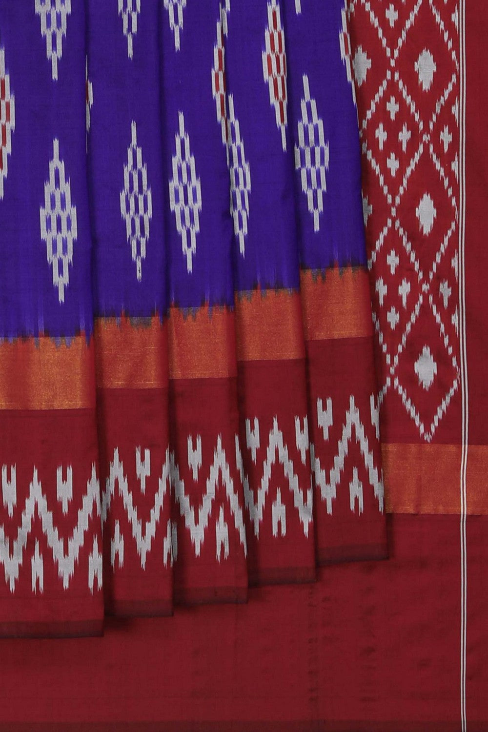 Image of Pochampally Ikat Silk Purple Saree