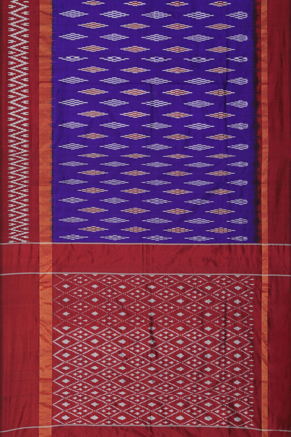 Image of Pochampally Ikat Silk Purple Saree