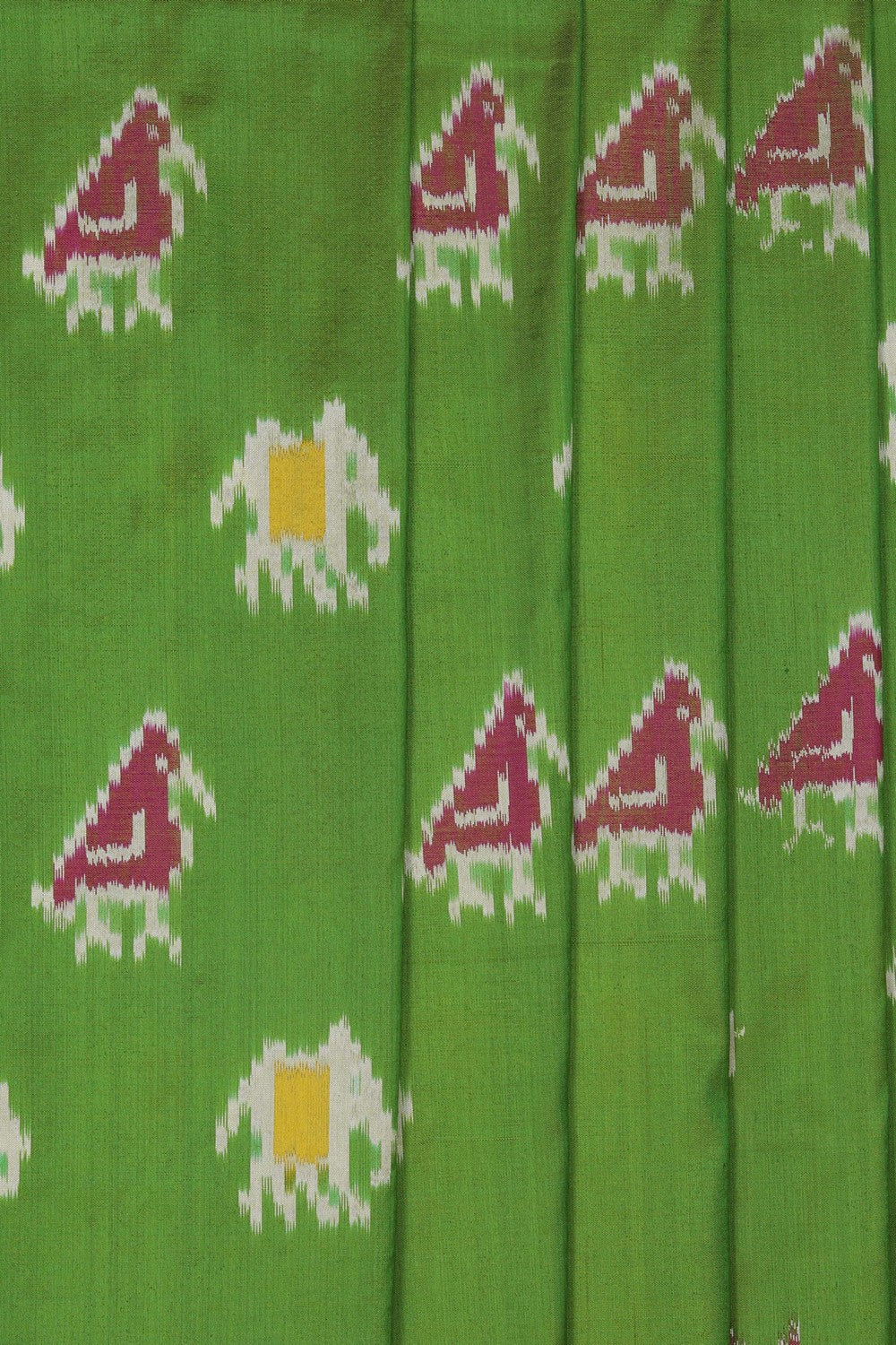 Image of Pochampally Ikat Silk Green Saree