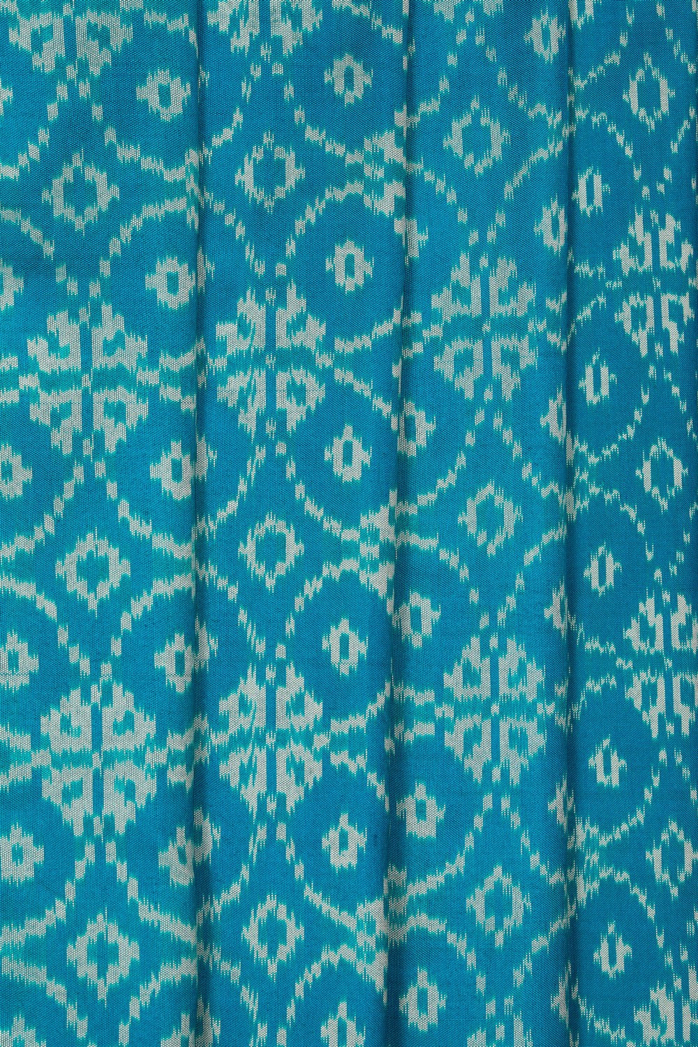 Image of Pochampally Ikat Silk Blue Saree