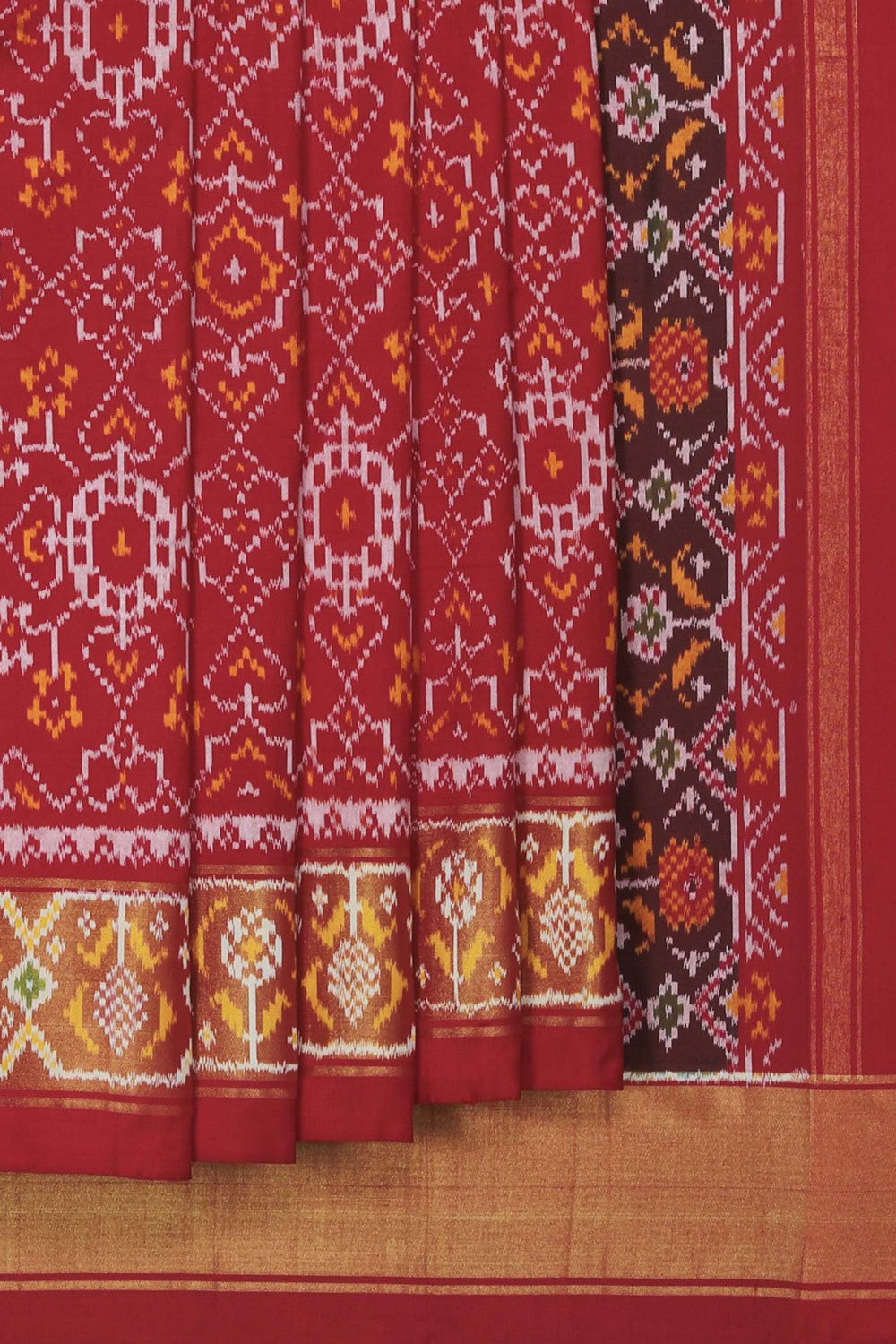 Image of Pochampally Ikat Silk Red Saree