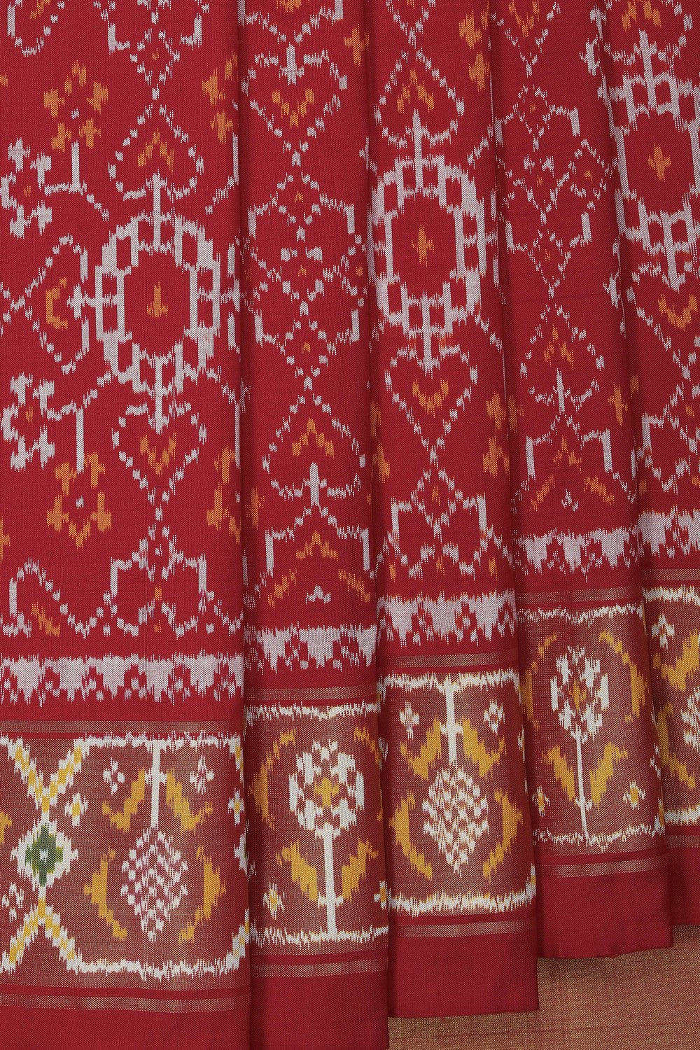 Image of Pochampally Ikat Silk Red Saree