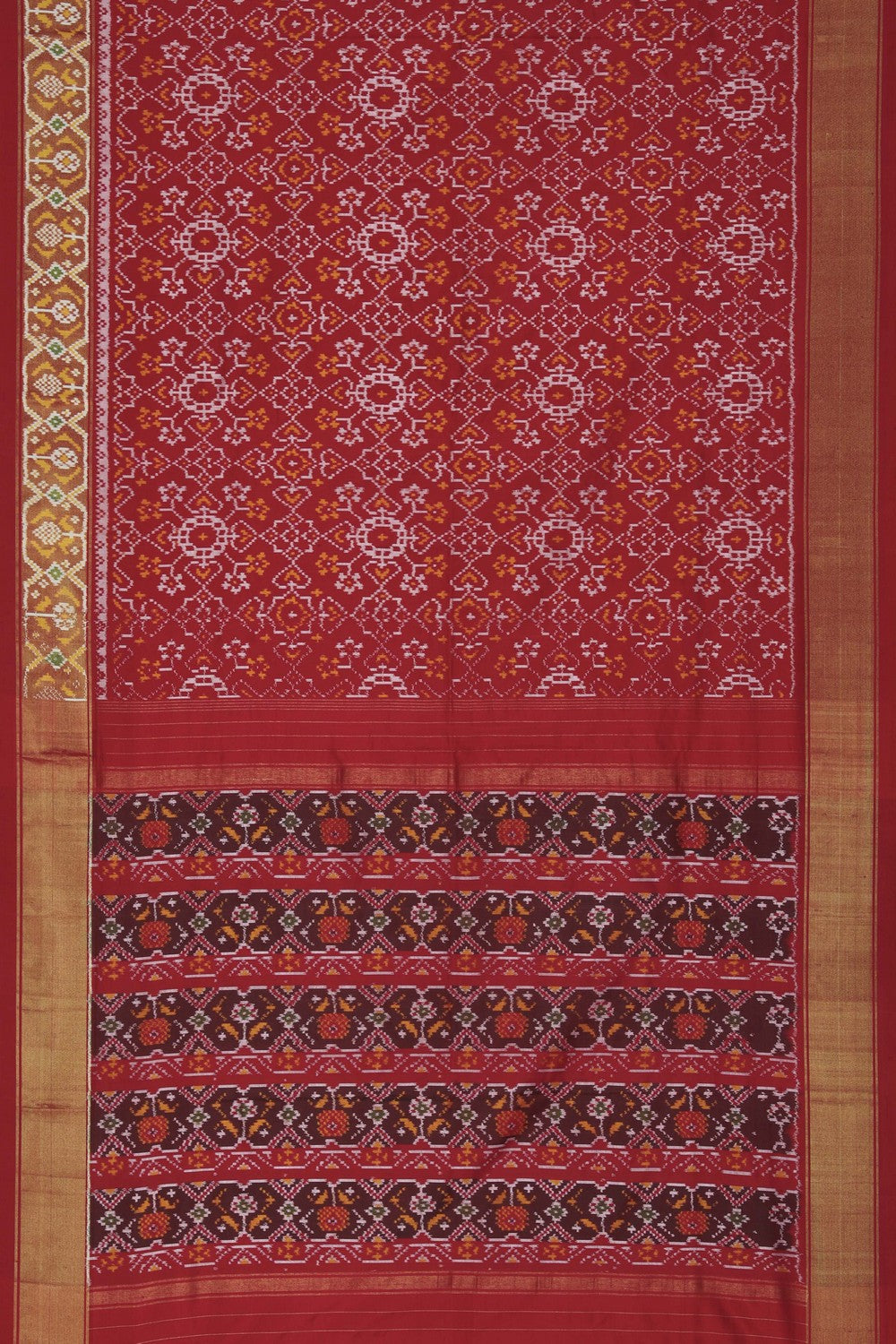 Image of Pochampally Ikat Silk Red Saree