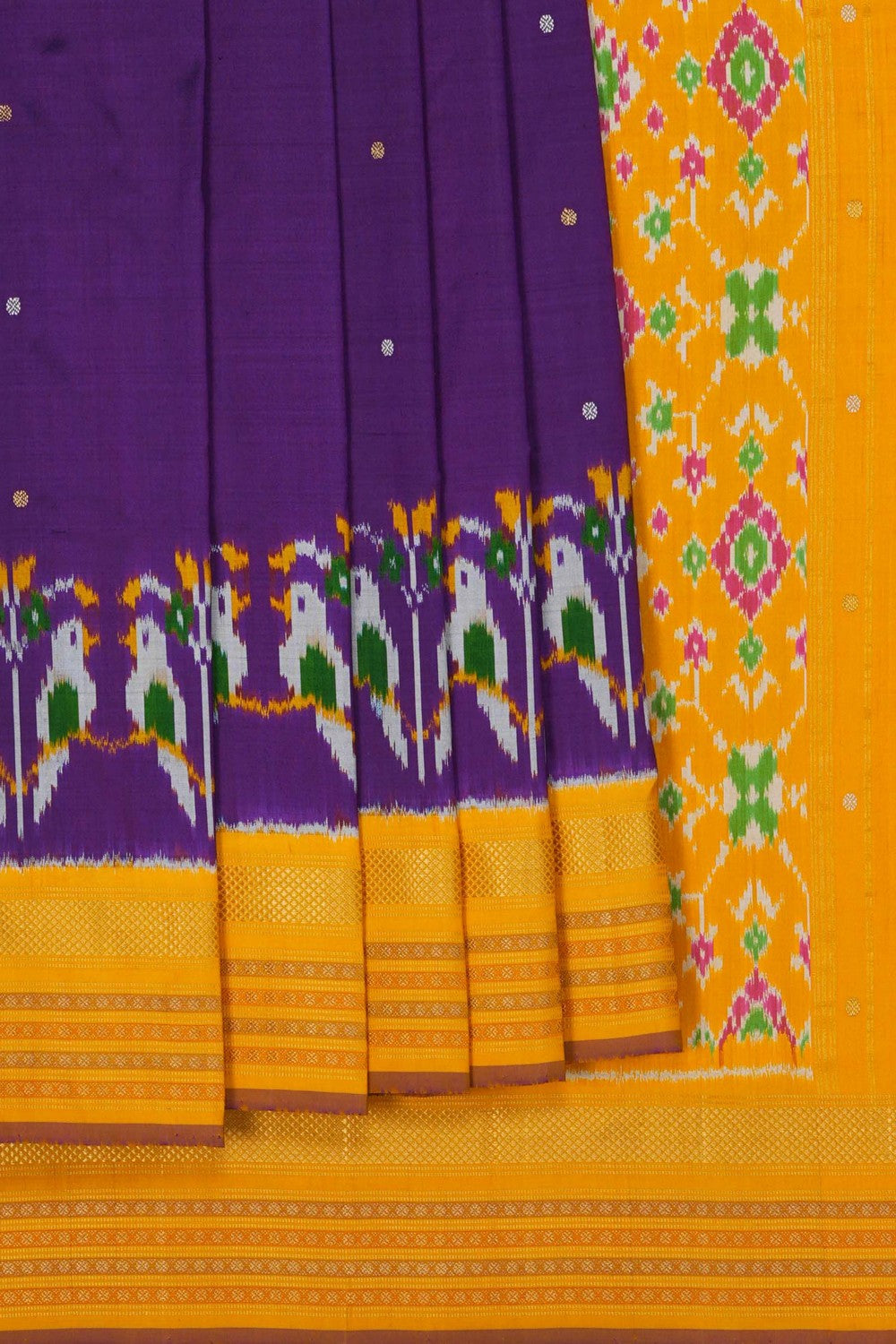 Image of Pochampally Ikat Silk Purple Saree