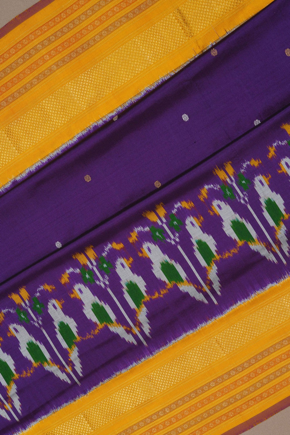 Image of Pochampally Ikat Silk Purple Saree
