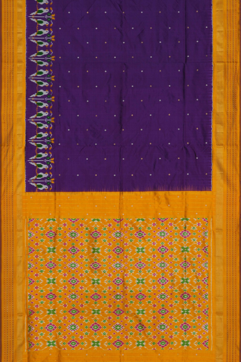 Image of Pochampally Ikat Silk Purple Saree