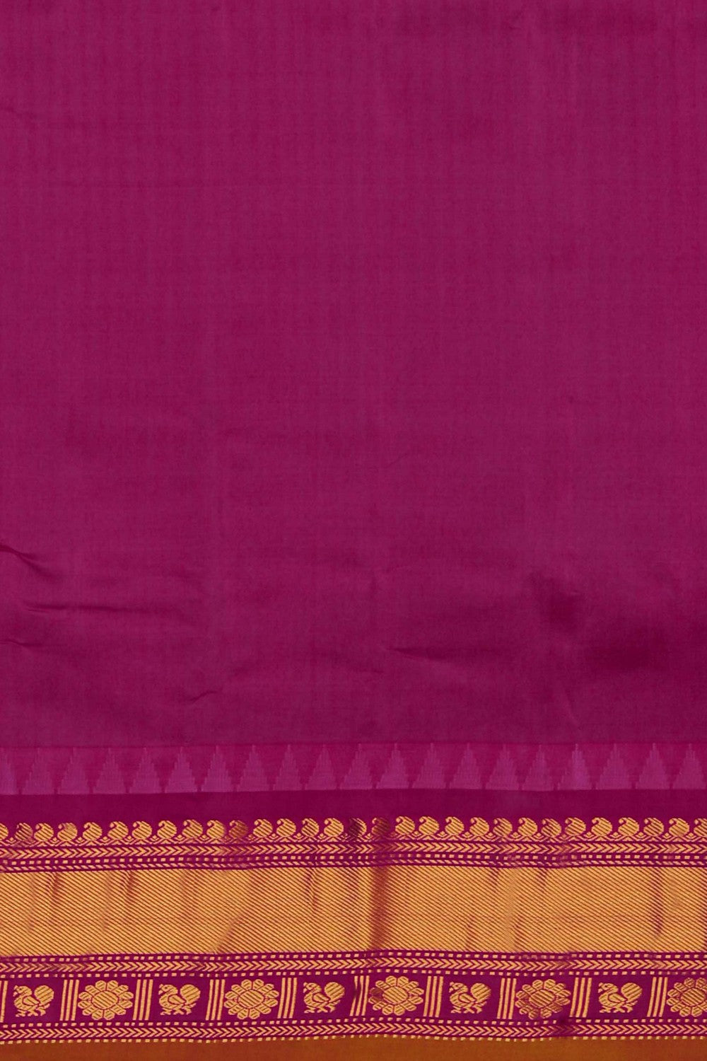 Image of Gadwal Silk Moss-Green Saree