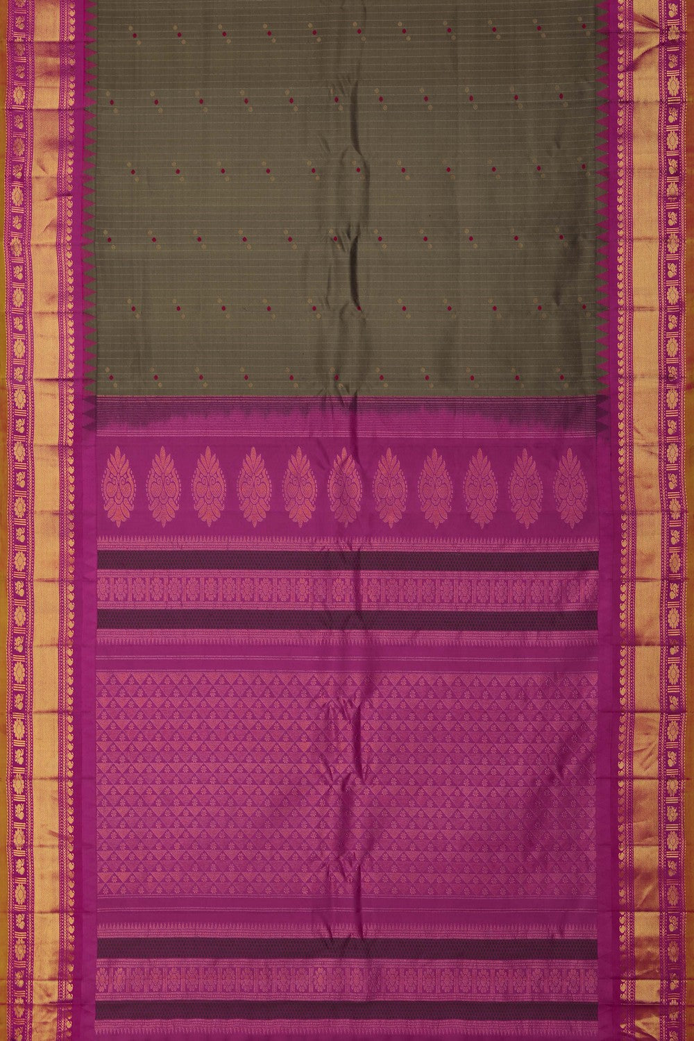 Image of Gadwal Silk Grey Saree