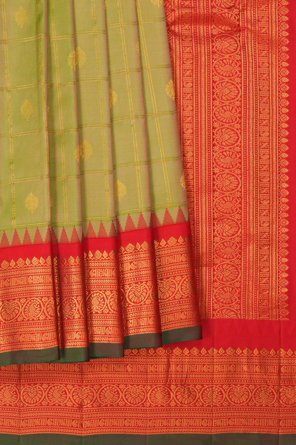 Image of Gadwal Silk Green Saree