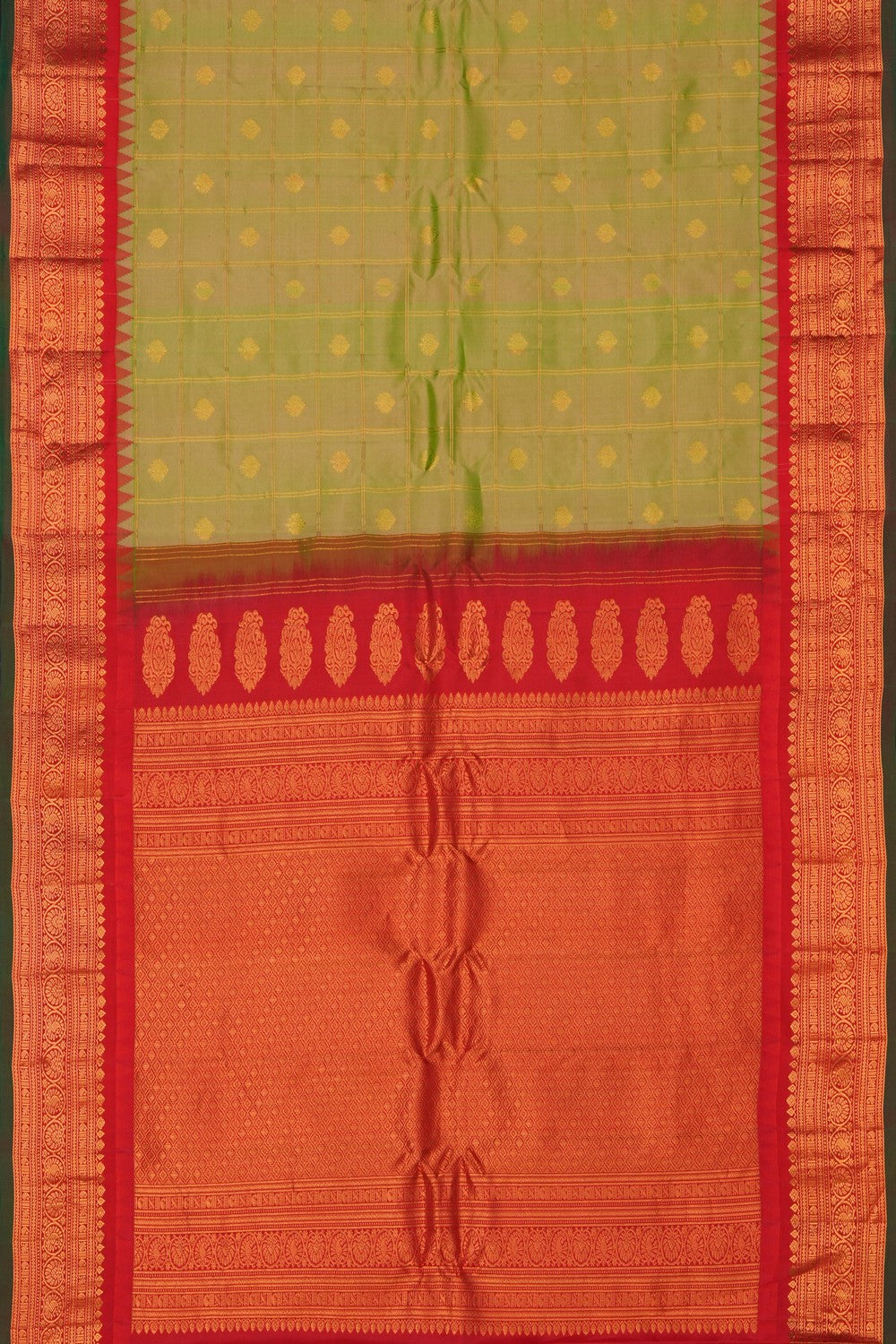 Image of Gadwal Silk Green Saree