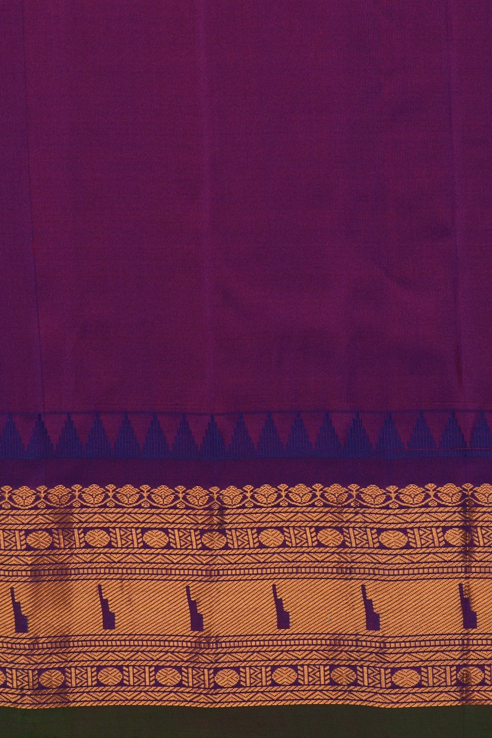 Image of Gadwal Silk Kattam Sea Green Saree
