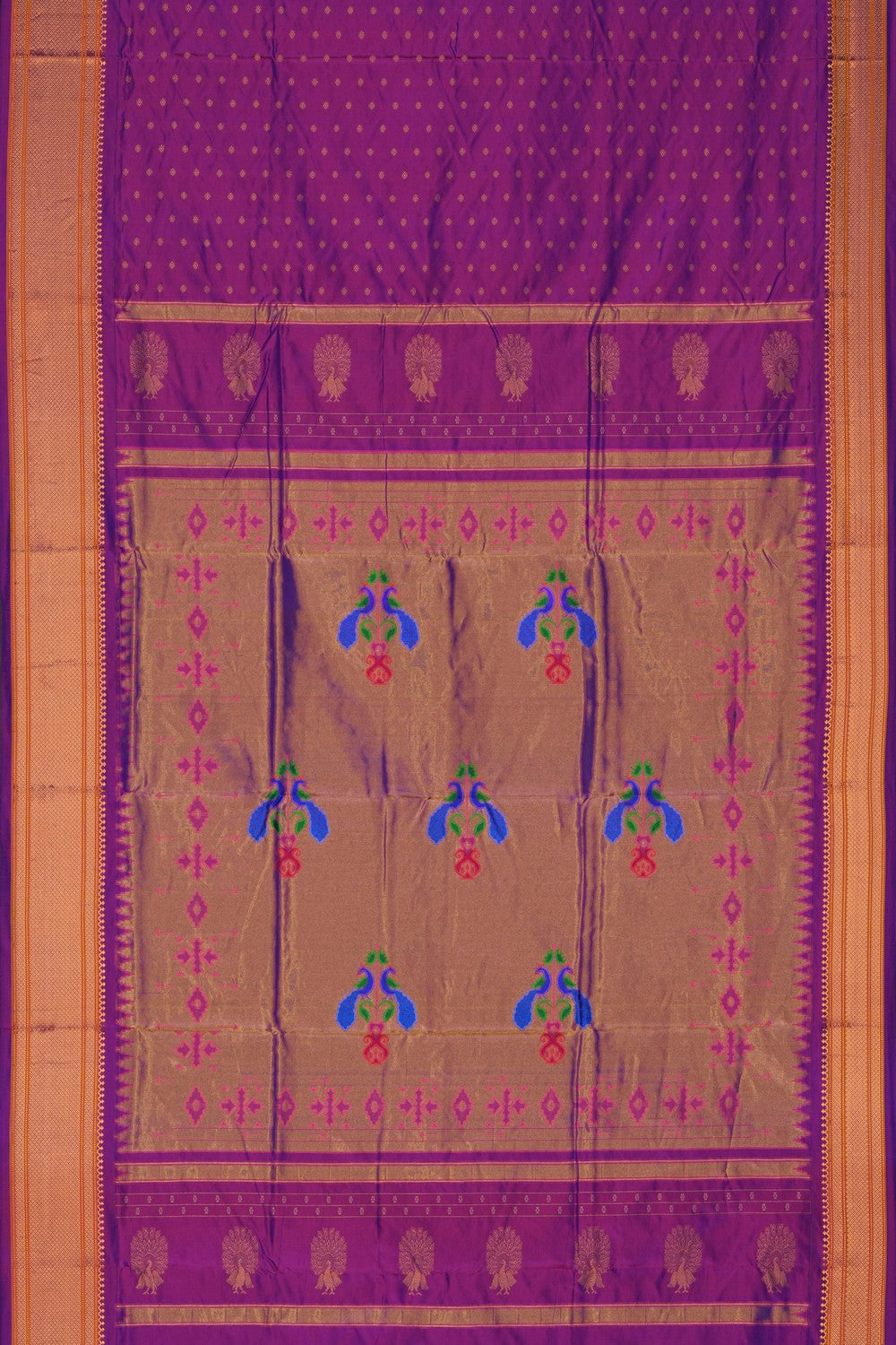 Image of Gadwal Silk Purple Saree
