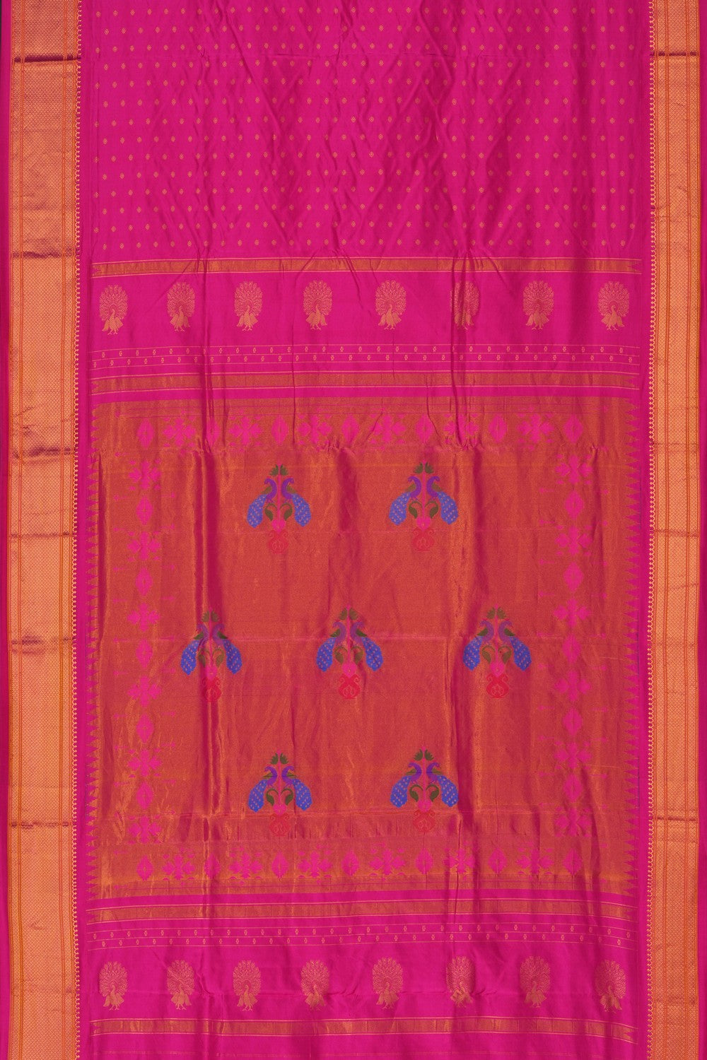 Image of Gadwal Silk Pink Saree