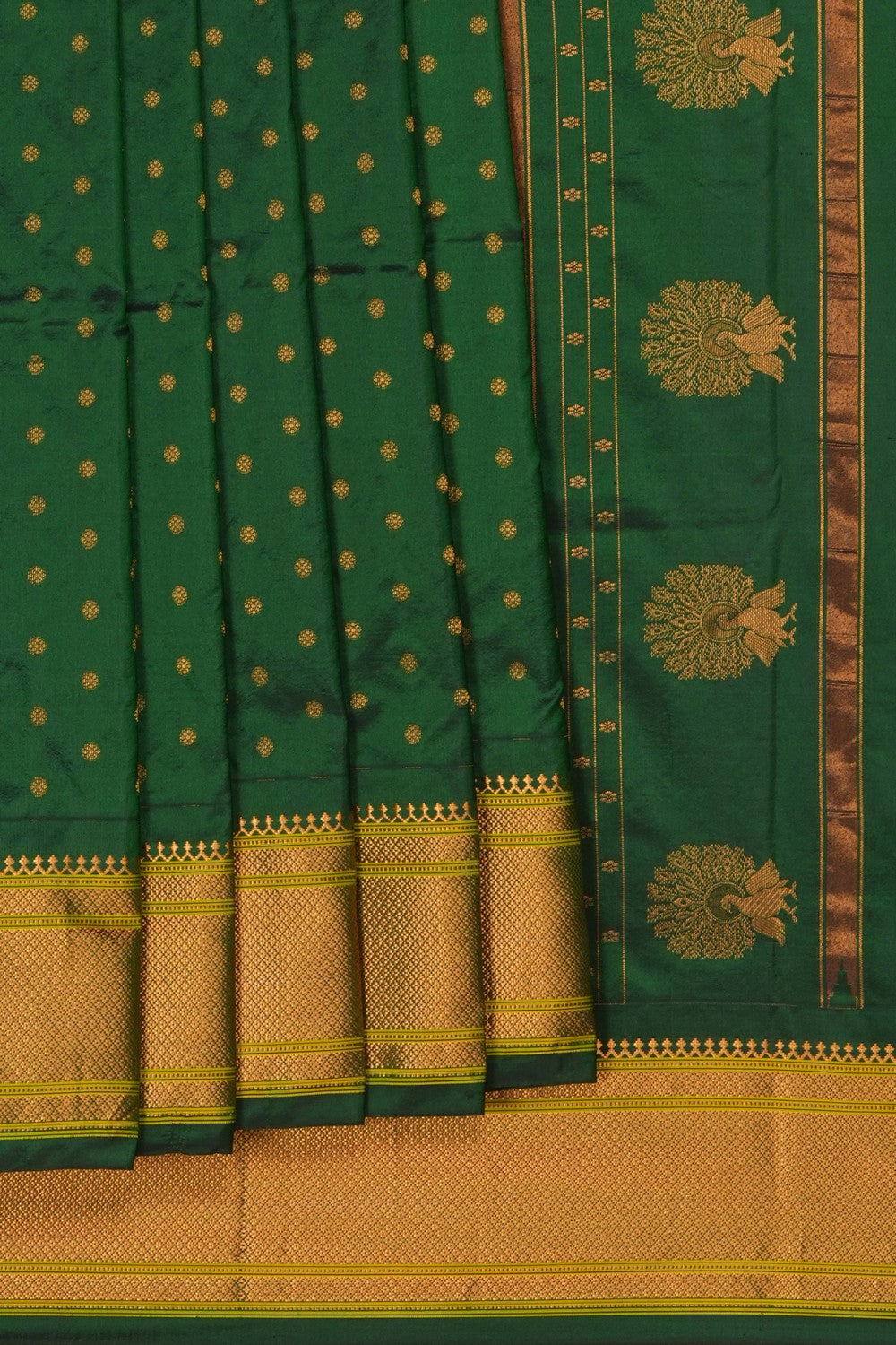 Image of Gadwal Silk Green Saree