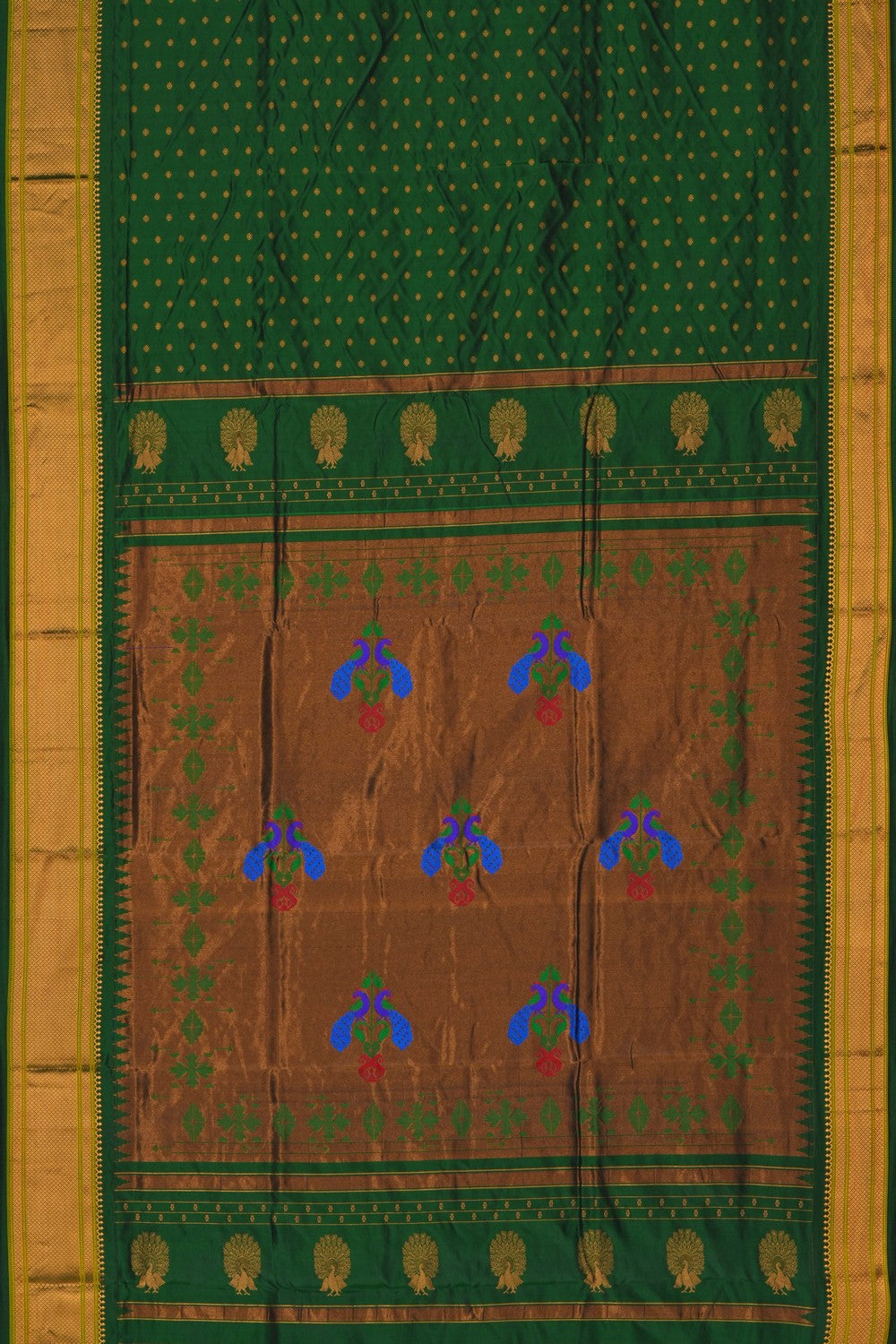 Image of Gadwal Silk Green Saree