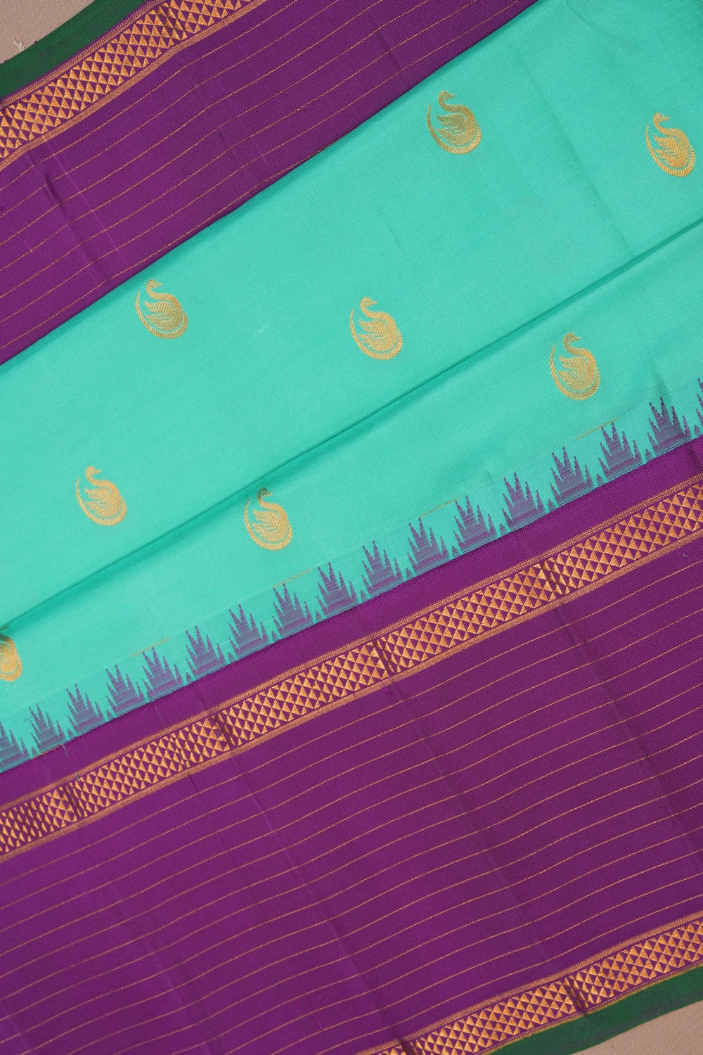 Image of Gadwal Silk Green Saree