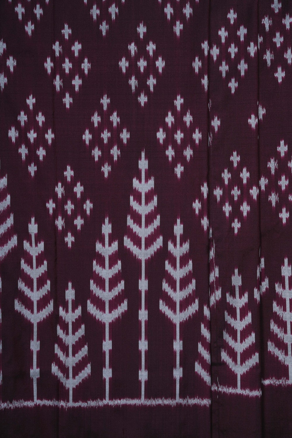 Image of Pochampally Ikat Silk Brown Saree