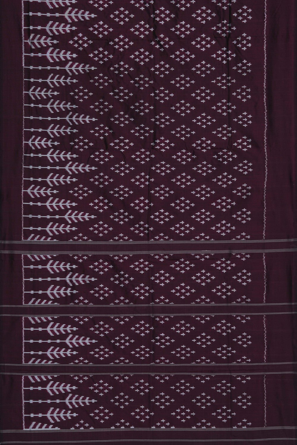 Image of Pochampally Ikat Silk Brown Saree