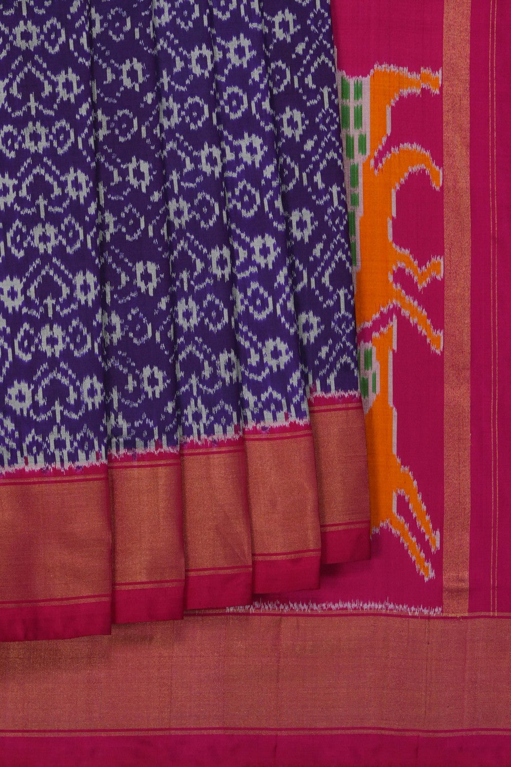 Image of Pochampally Ikat Silk Purple Saree