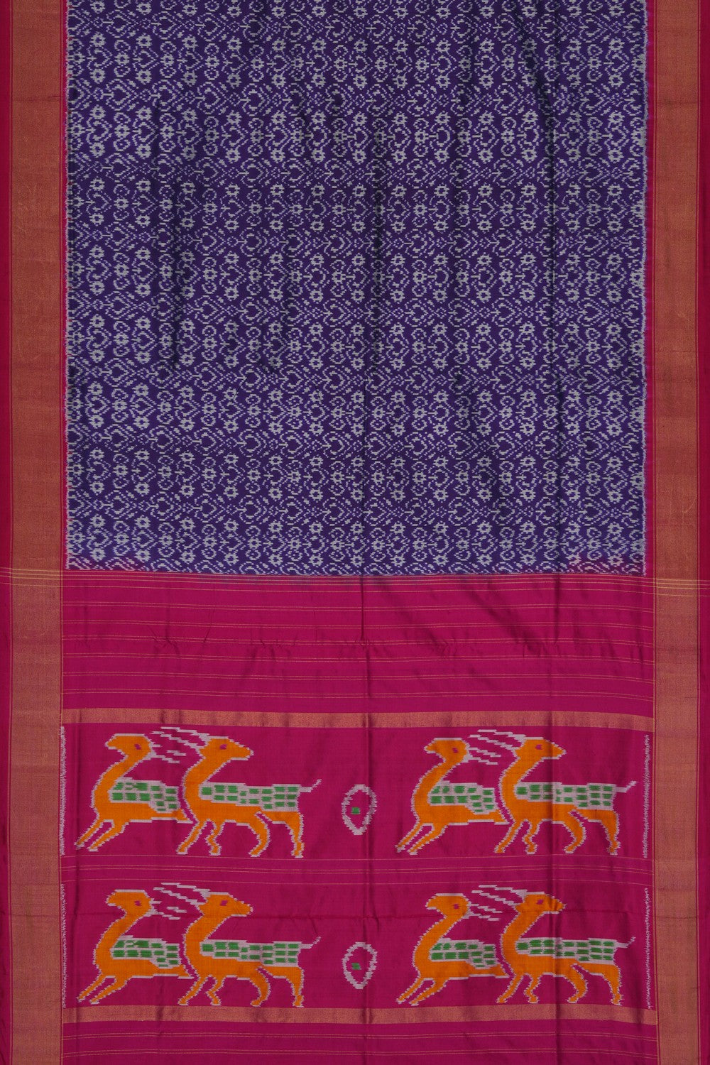 Image of Pochampally Ikat Silk Purple Saree