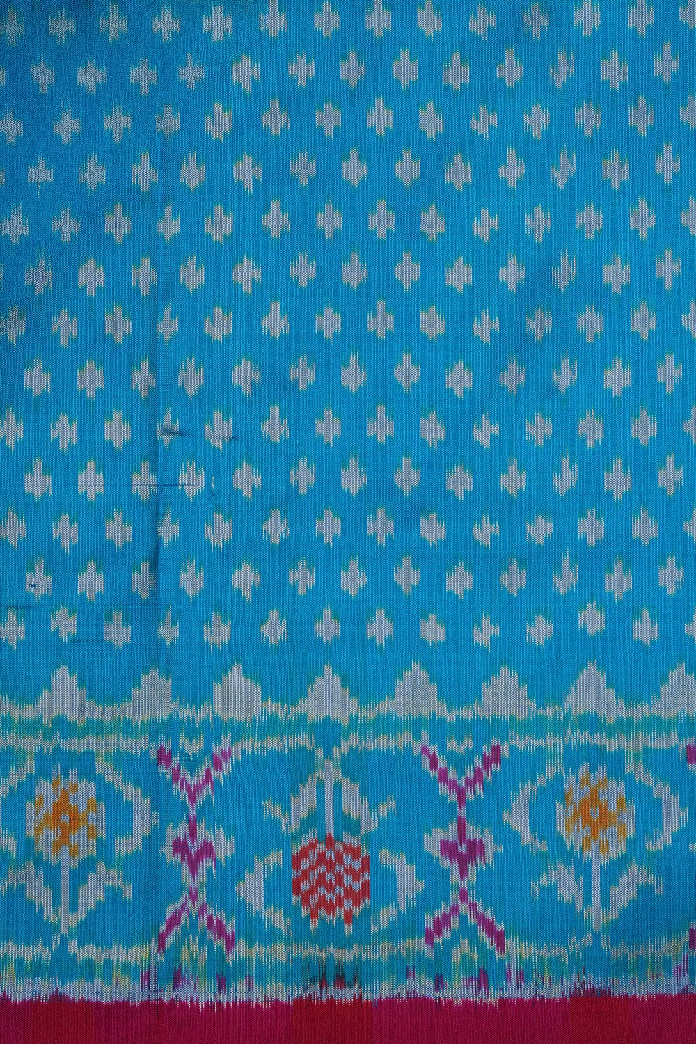 Image of Pochampally Ikat Silk Blue Saree