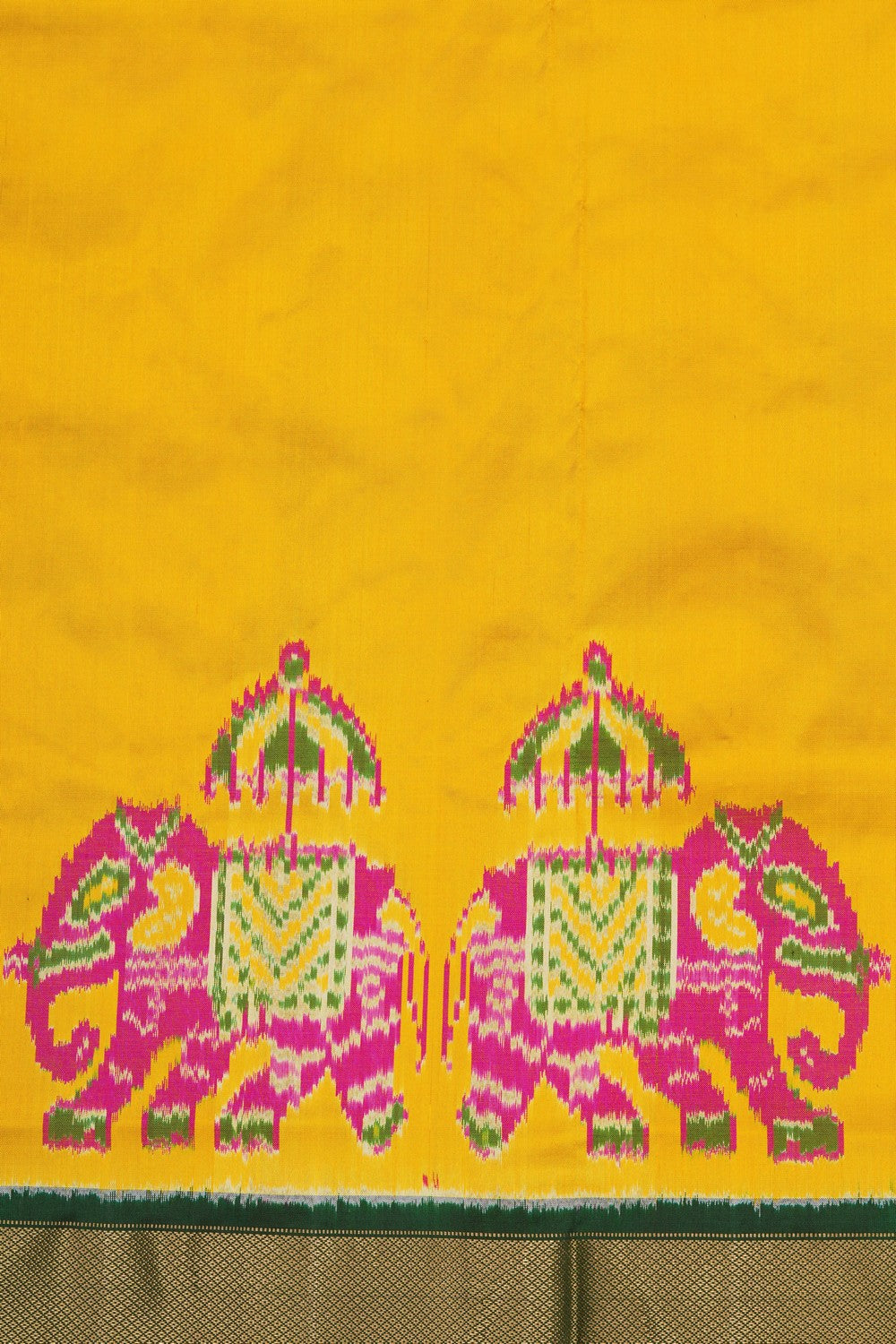 Image of Pochampally Ikat Silk Yellow Saree