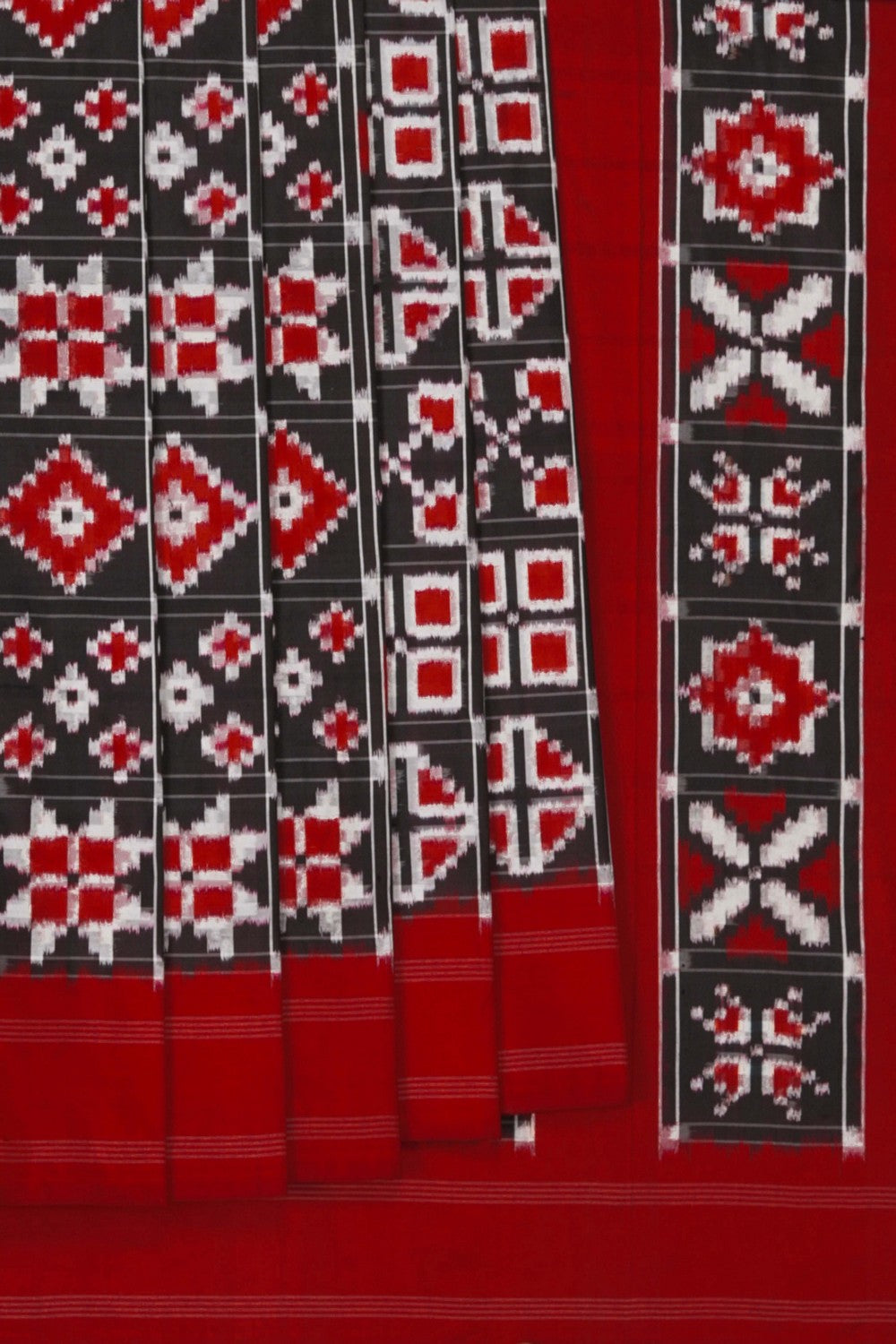 Image of Pochampally Ikat Silk Black Saree