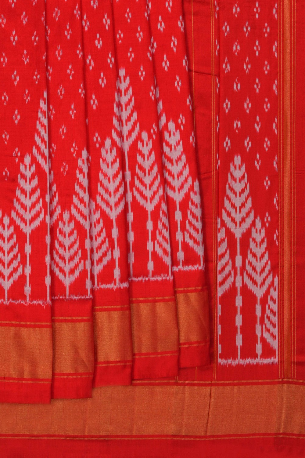 Image of Pochampally Ikat Silk Red Saree