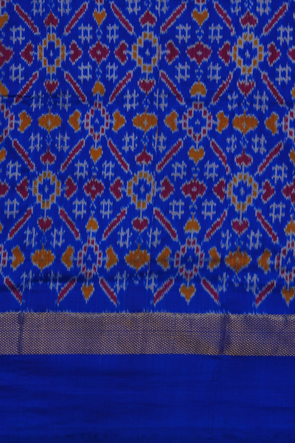 Image of Pochampally Ikat Silk White Saree