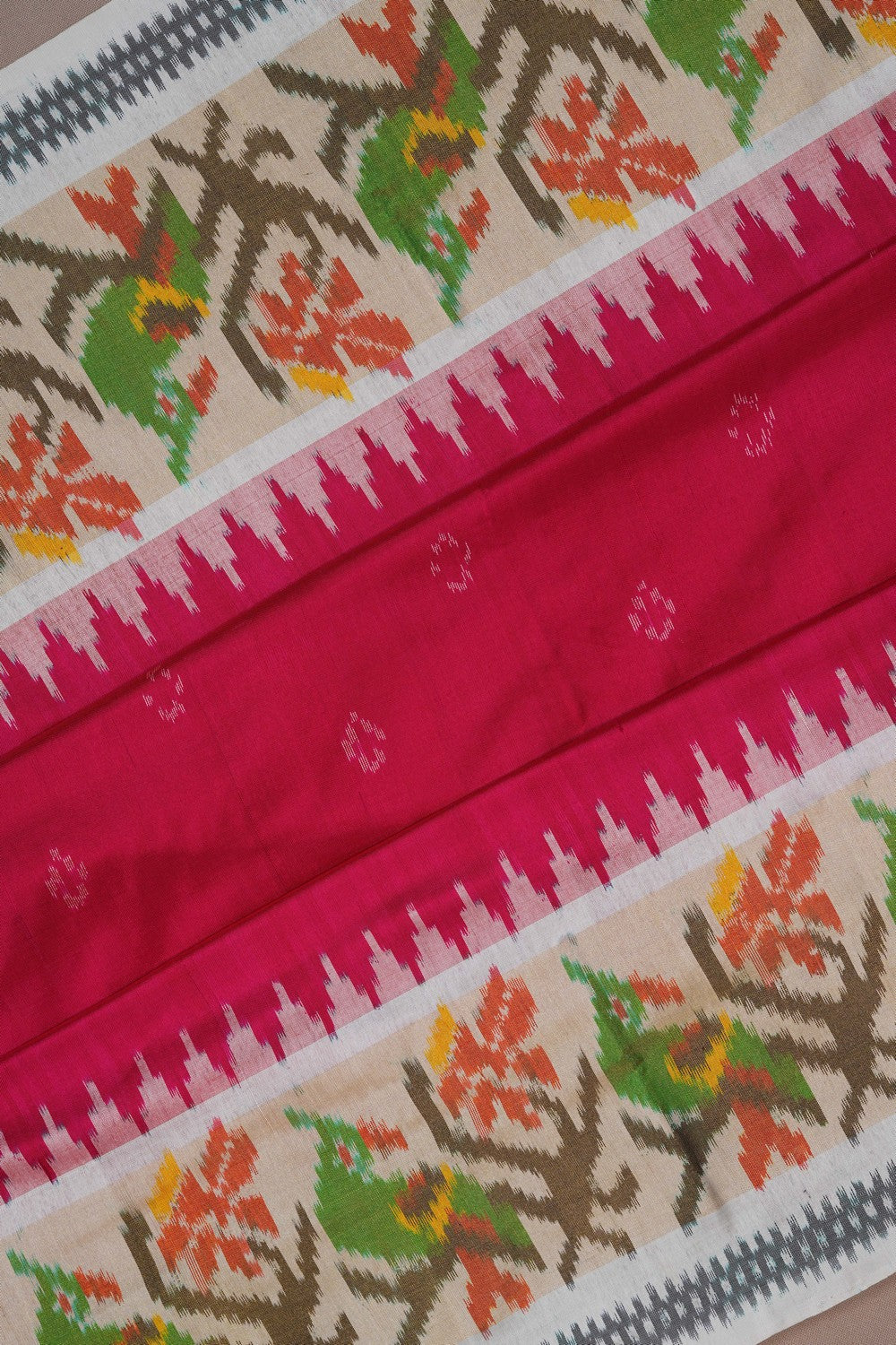 Image of Pochampally Ikat Silk Pink Saree