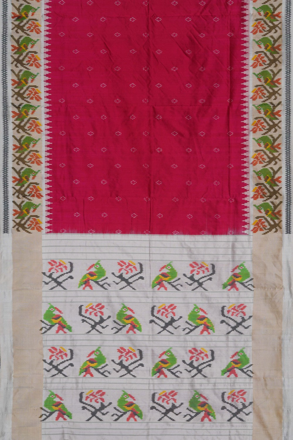 Image of Pochampally Ikat Silk Pink Saree