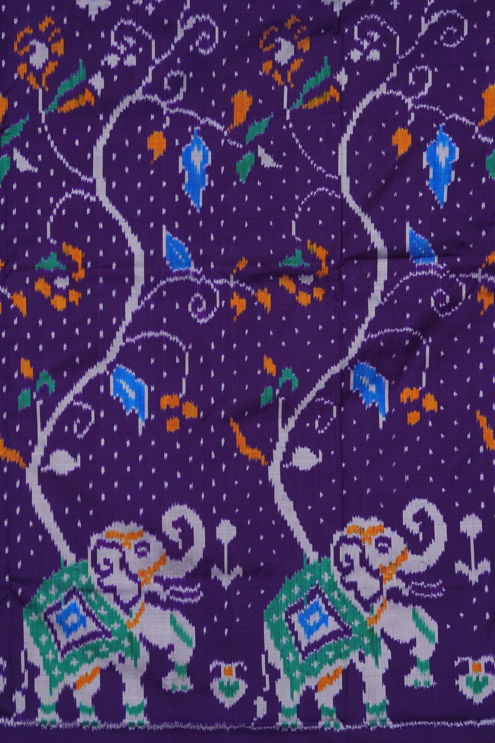 Image of Pochampally Ikat Silk Purple Saree