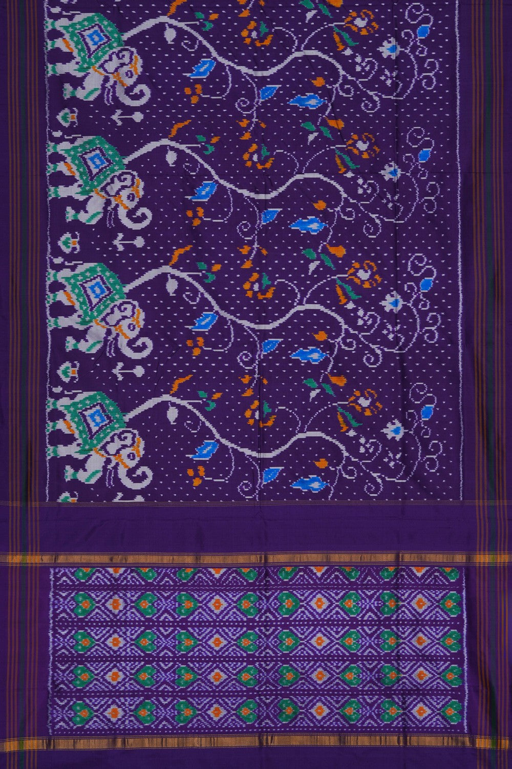 Image of Pochampally Ikat Silk Purple Saree