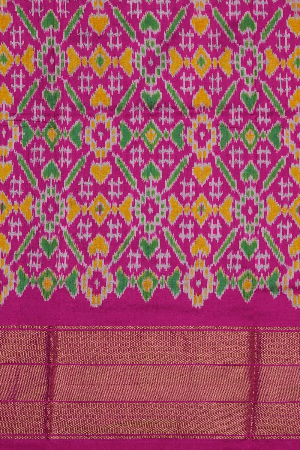 Image of Pochampally Ikat Silk Yellow Saree
