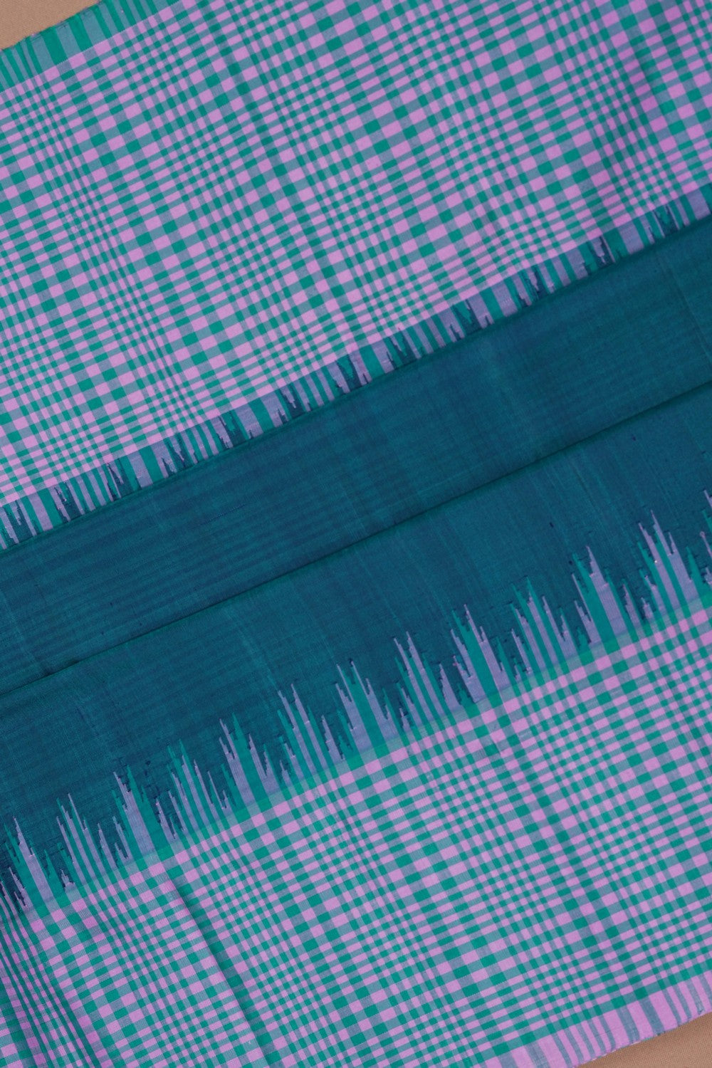 Image of Gadwal Silk Teal Blue Saree