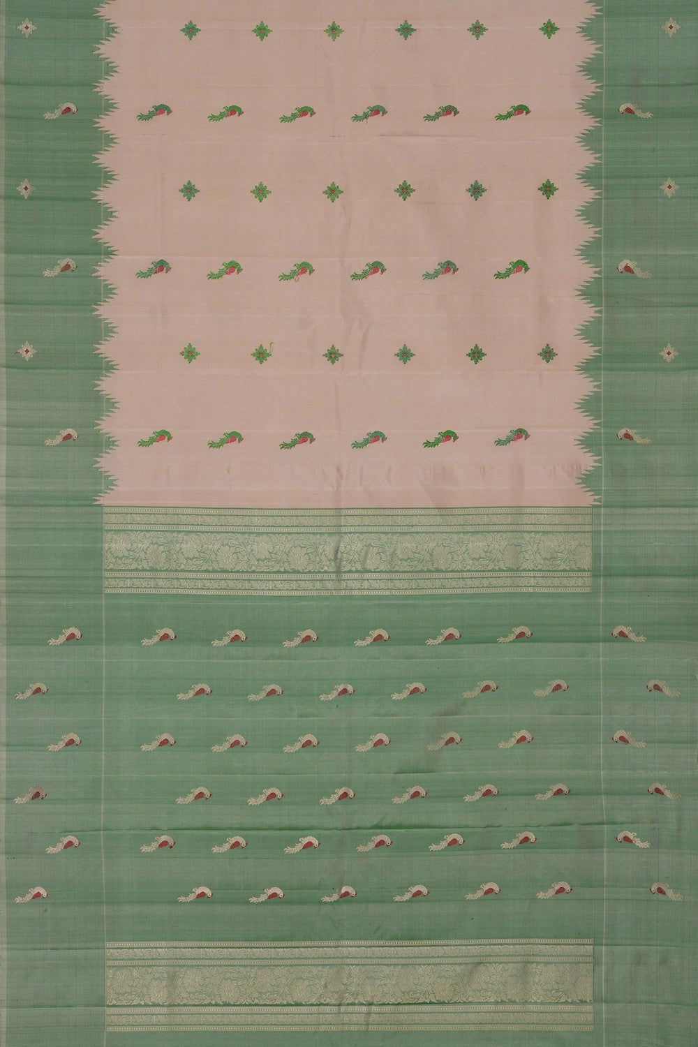 Image of Gadwal Silk Beige Saree