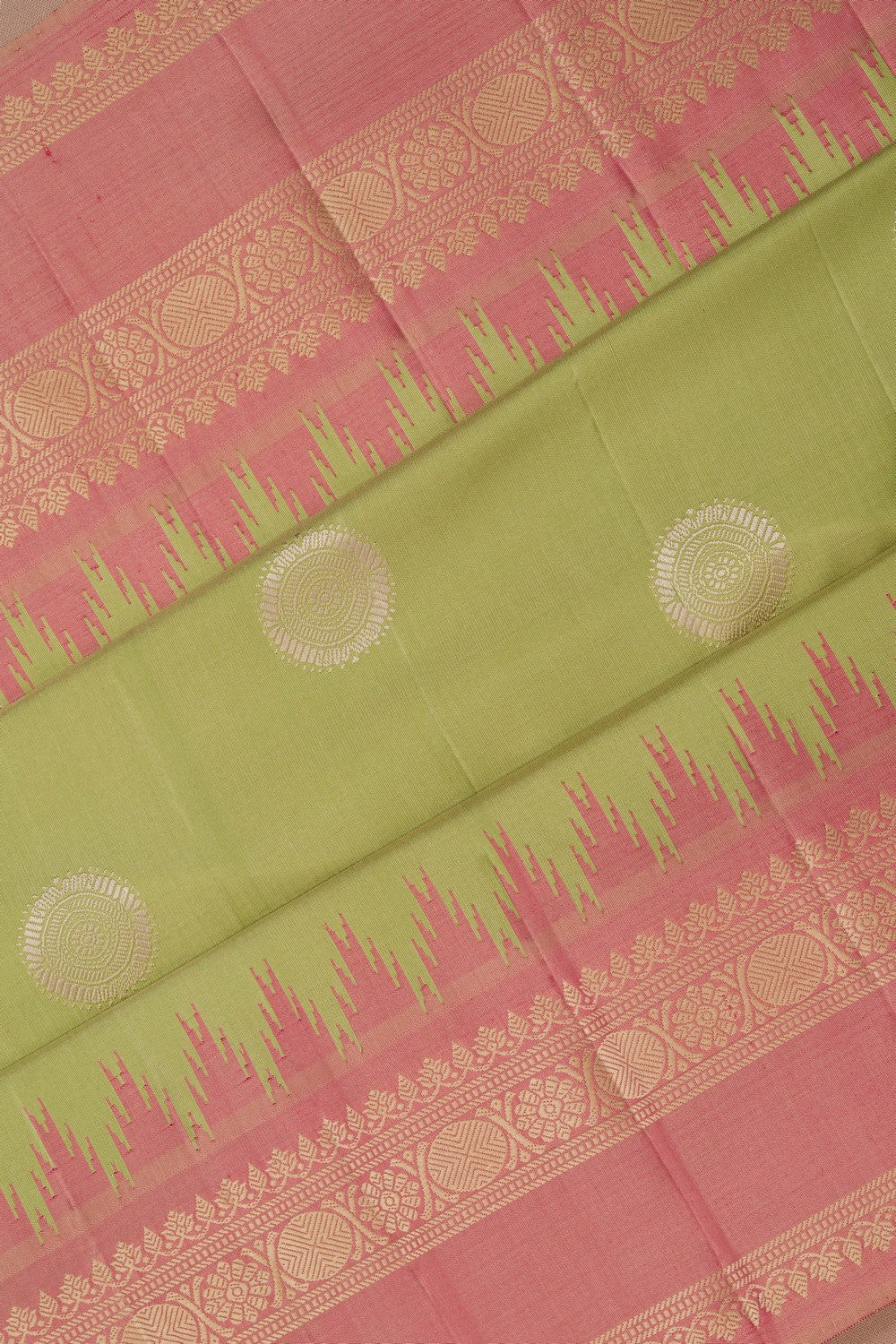 Image of Gadwal Silk Sage Green Saree