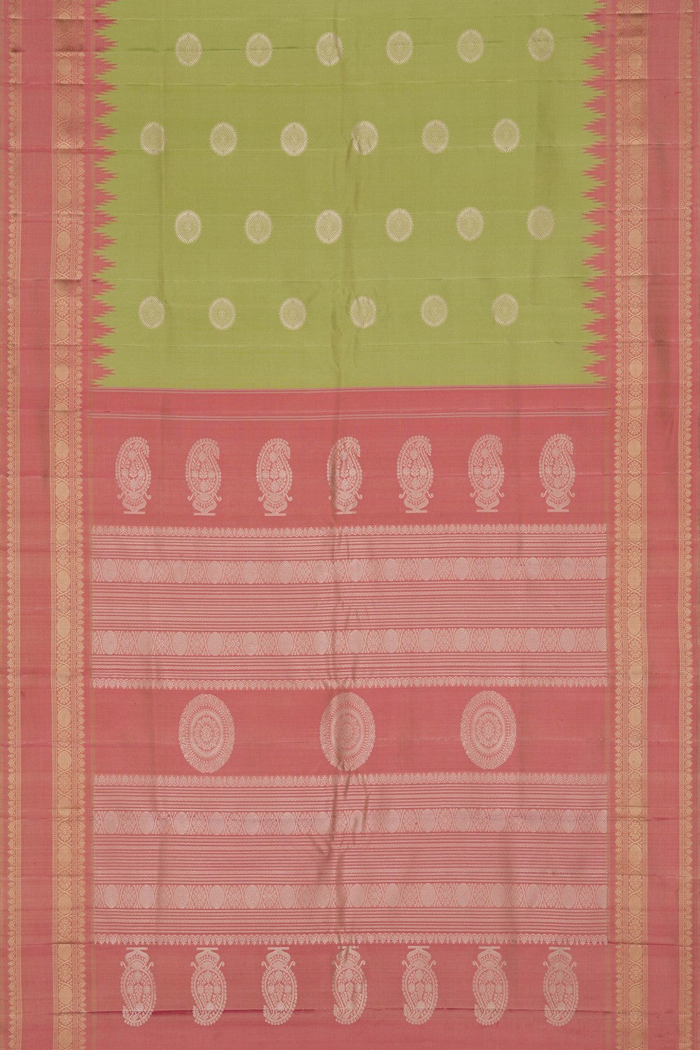 Image of Gadwal Silk Sage Green Saree