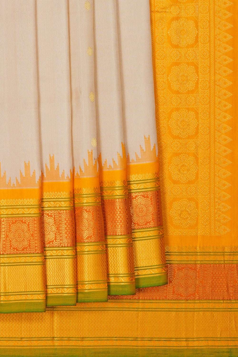 Image of Gadwal Silk Classy Beige Saree