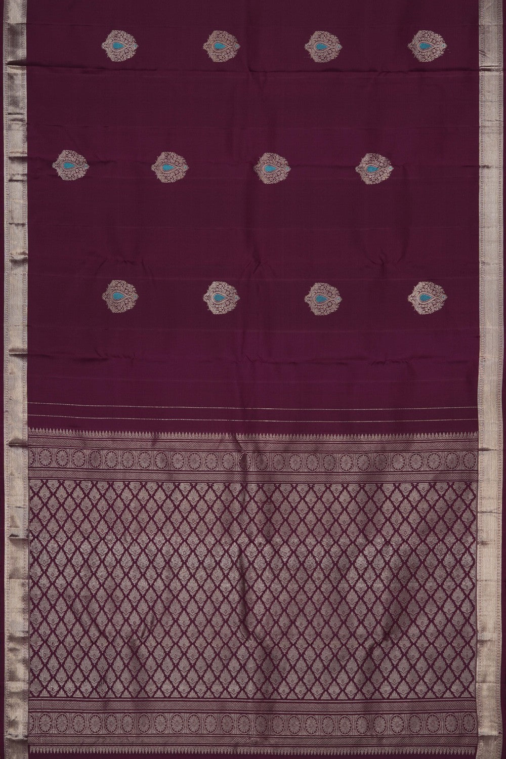 Image of Kanchipattu Deep Wine Purple Saree