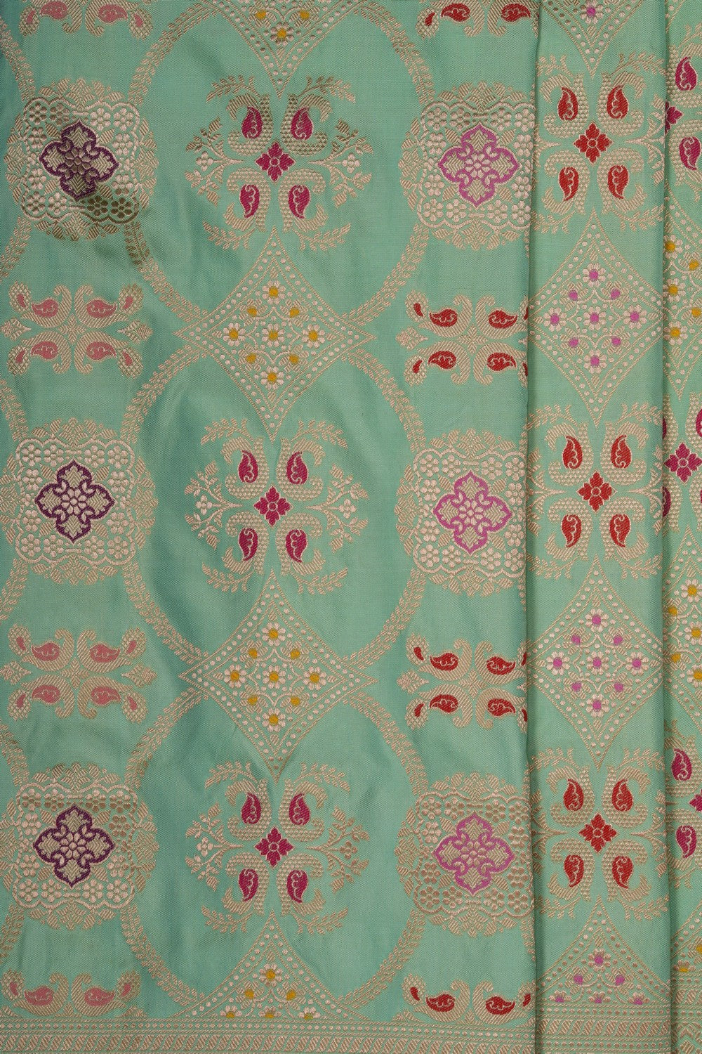 Image of Banarasi Silk Brocade Green Saree