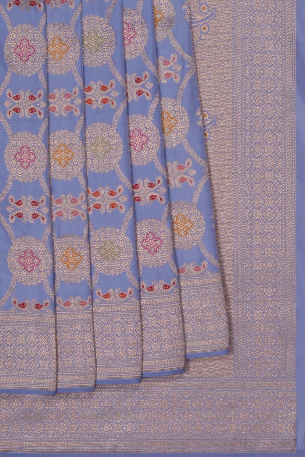 Image of Banarasi Silk Brocade Grey Saree