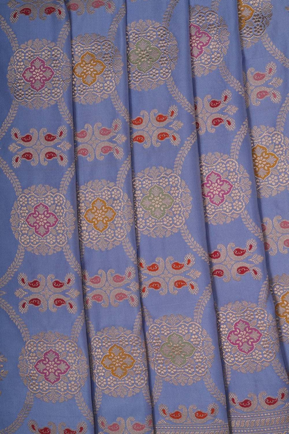 Image of Banarasi Silk Brocade Grey Saree