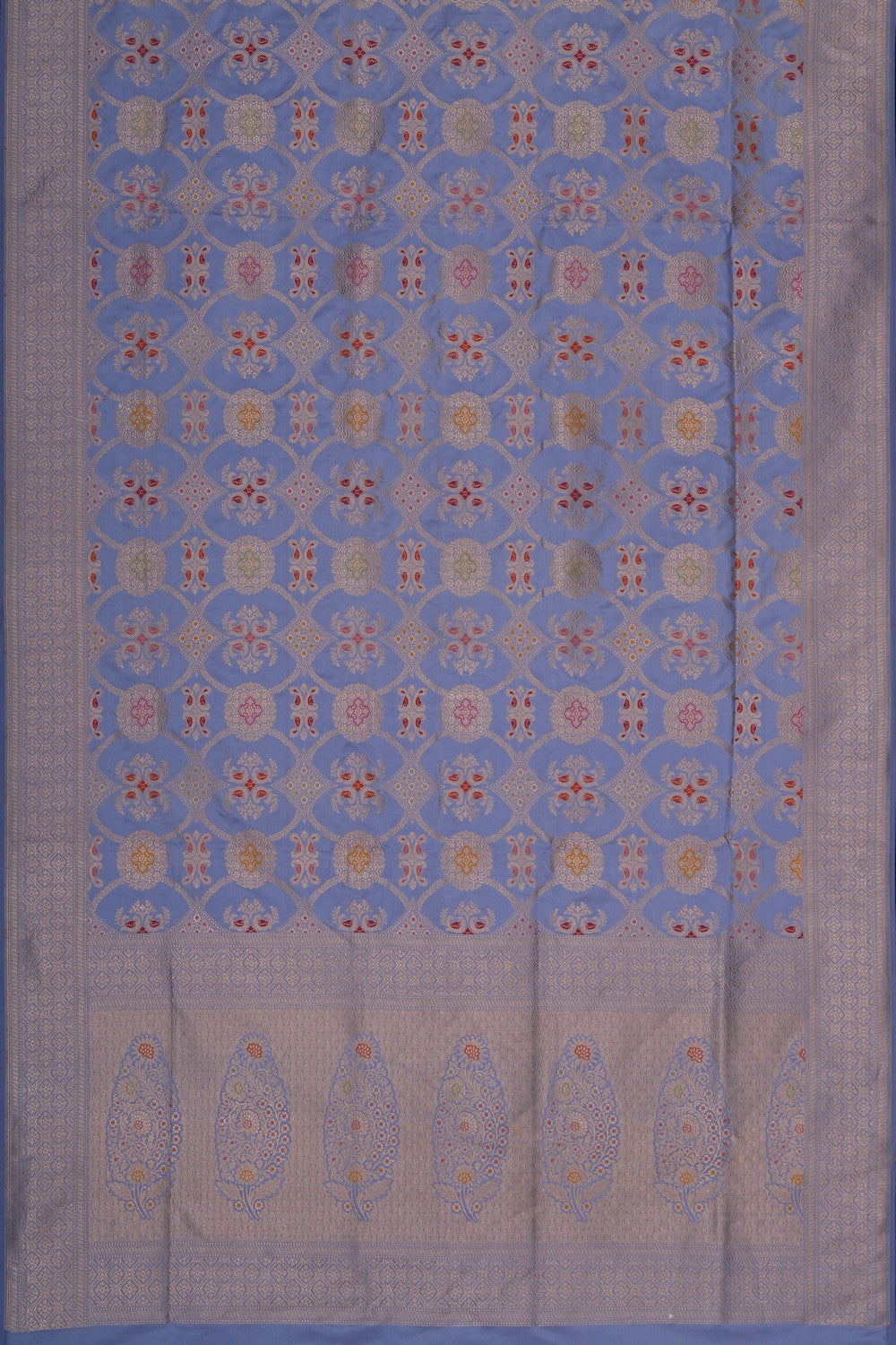 Image of Banarasi Silk Brocade Grey Saree