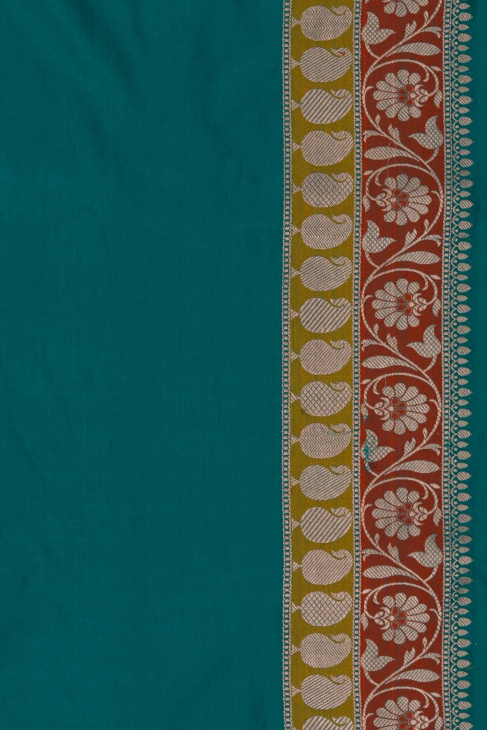 Image of Banarasi Silk Brocade Teal Green Saree