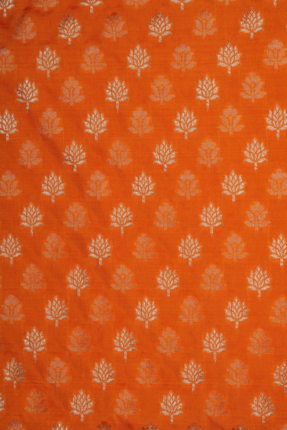 Image of Banarasi Silk Brocade Orange Saree