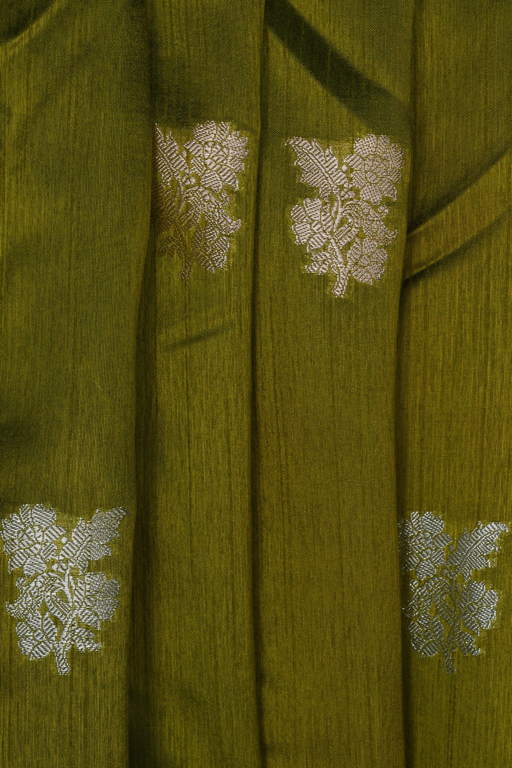Image of Banarasi Tussar Silk Green Saree