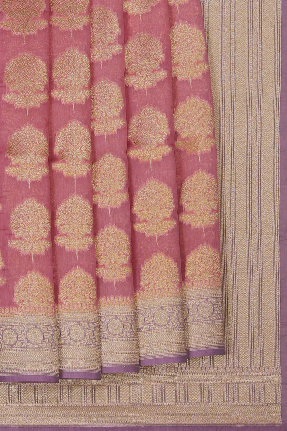 Image of Banarasi Silk Cotton Pink Saree