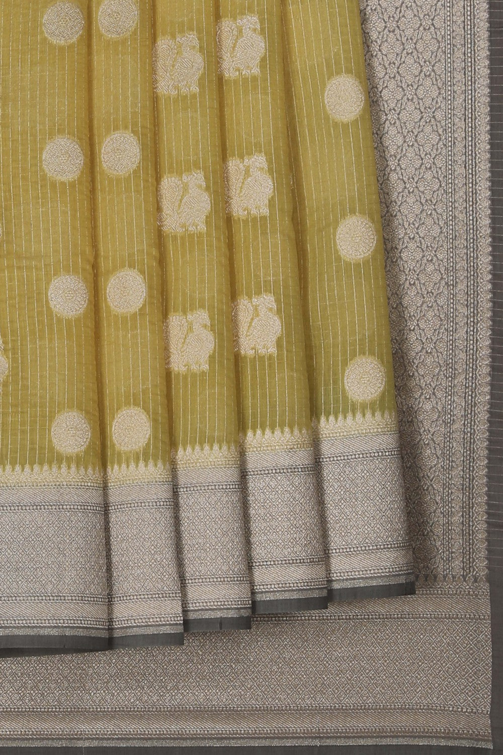 Image of Banarasi Silk Cotton Yellow Saree